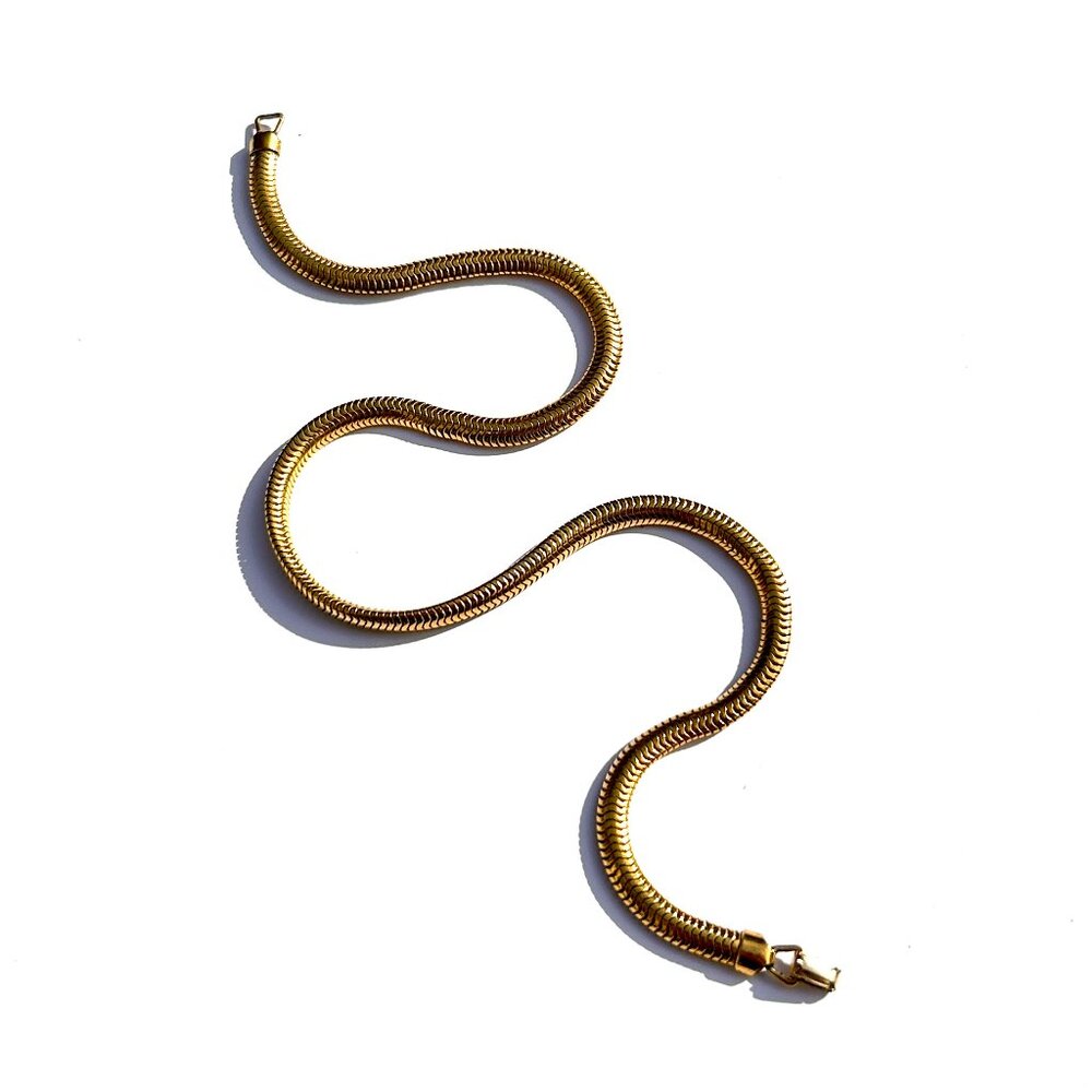 Vintage Gold Tone Snake Necklace